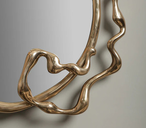 Approvisionnement d'usine Excellent design Miroir mural encadré noir Miroir de décoration intérieure Miroir à cadre en fer de forme irrégulière - Product Image 2