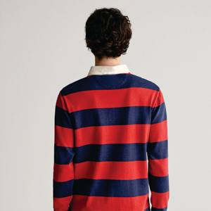 Cómoda camiseta Polo de rugby a rayas para hombre-Alta calidad, transpirable y perfecta para uso diario y actividades al aire libre" - Product Image 3