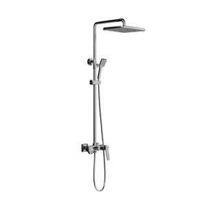 HERA Rainshower System with Single-lever Shower Mixer <b>Set</b> 8303 Gun Metal <b>Square</b> Rain Shower Head - Product Image 1