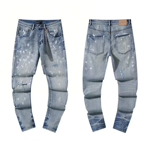 Jeans Amir Jean Listos para Comprar, de Alta Calidad, Estilo Retro de Lujo, con Costuras, Lavados, Ligeramente Elásticos, Ajustados, Rectos, Desgastados - Product Image 6