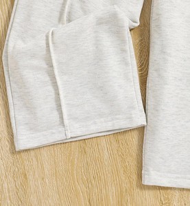 ชุดเสื้อผ้า2ชิ้นสำหรับเด็กผู้หญิงแขนยาวลำลองทรงเสื้อสั้นและกางเกงขากว้างแฟชั่นฤดูใบไม้ร่วงฤดูหนาว - Product Image 6