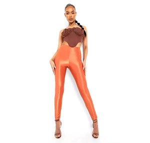 OEM breathable custom <b>leggings</b> women stretch fabric design with logo printing ideal for fitness branding promotions - Product Image 6