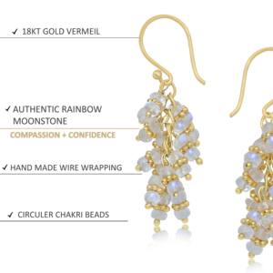 ต่างหูเงินแท้ 925 ประดับมูนสโตนทรงกลุ่ม ดีไซน์ทันสมัยสำหรับผู้หญิง เหมาะเป็นเครื่องประดับประจำเดือนเกิด ของขวัญวันครบรอบแต่งงาน หรือวันเกิด - Product Image 4