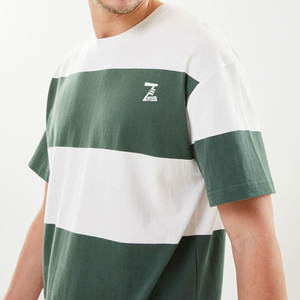 Camiseta de algodón de gran tamaño para hombre, holgada, informal, estilo Hip Hop, talla grande, manga corta, transpirable, logotipo frontal - Product Image 5