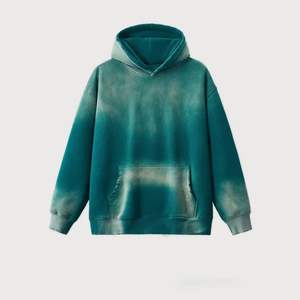 Bonne qualité 100% coton polaire tissu lavé à l'acide couleur unie Vintage surdimensionné femmes hommes sweats à capuche à vendre - Product Image 1