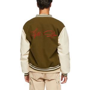 OEM Haute Qualité Chenille Broderie Hommes Collège Personnalisé Baseball Bomber Letterman Crop Applique Jersey Boxy Fit Hiver Stand - Product Image 1