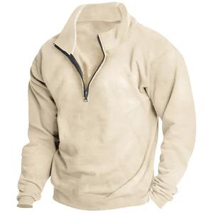 Sudadera de Forro Polar para Hombre, Nueva Colección Otoño-Invierno, Cuello Alto, Media Cremallera, Manga Larga, Estilo Europeo Transfronterizo - Product Image 3