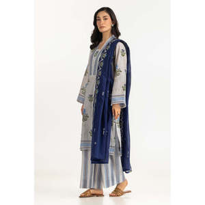 IUSTKSD-2149 pour Ensemble 3 Pièces Salwar Kameez Brodé Imprimé Numérique, Vêtement Ethnique Quotidien 100% Coton Doux pour l'Été - Product Image 4