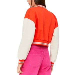 Fabricante OEM de Ropa, Chaquetas Varsity Cortas de Manga Larga para Mujer, Alta Calidad, Venta al Por Mayor, Personalizadas - Product Image 2