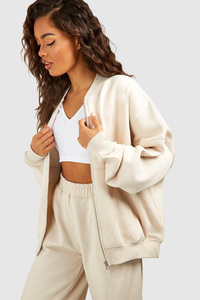 Gris Bomber Veste Pantalon Femmes 2 Pièces Ensemble Décontracté À Manches Longues Fermeture Éclair Manteau Casual Solide Sweats Pantalon Costume Automne Sportswear - Product Image 4