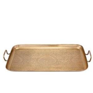 Bandeja de servicio de metal de hierro con acabado de cobre personalizado de alta calidad Nuevo diseño hecho a mano por el fabricante para servir alimentos - Product Image 3