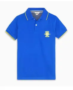 Trendy ihracat kalite erkek gömlek 100% pamuk dokuma katı mavi erkek çocuklar için tişörtler resmi ve gündelik giyim çocuk toptan giyim