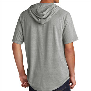Camiseta con capucha de algodón para hombre hecha a medida, transpirable, ligera, informal, para gimnasio, ropa de moda, estilo callejero con estampado de logotipo - Product Image 4