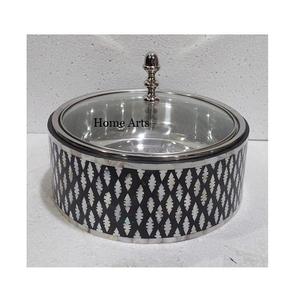 Pot chaud de service de nourriture de conception avantageuse avec le couvercle en verre dans la marmite chaude en bois et en nacre pour l'usage à la maison d'hôtel - Product Image 6