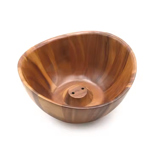 ชามสลัดไม้อะคาเซียธรรมชาติทำจากงานฝีมือทรงพระจันทร์เสี้ยวทำจากอาหารในครัวตามสั่ง - Product Image 3