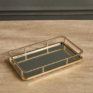 Plateau en métal fini argenté au design martelé de qualité supérieure, idéal pour la décoration intérieure élégante Cuisine Servir Table à manger Essentials - Product Image 3