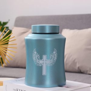 โกศต้นไม้แห่งชีวิตสําหรับเถ้ามนุษย์ - โกศเผาศพผู้ใหญ่สําหรับงานศพ ฝังศพหรือที่บ้าน - โกศข้าม (160 ลูกบาศก์นิ้ว สีฟ้า(Cross)) - Product Image 6