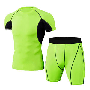 Conjunto de Dos Piezas de Rashguard y Pantalones Cortos de BJJ Personalizados para Hombre, MMA No-Gi, Grappling, Artes Marciales, Entrenamiento, Compresión, Elástico, Secado Rápido - Product Image 1