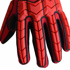 Rabixo Sports Full Finger PU Gloves Red Black Non Slip Outdoor Work Unisex <b>Hook</b> and Loop Closure All Seasons Digital Print - Product Image 6