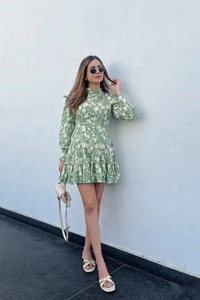 Indien main bloc coton robe courte imprimé fleuri élégant fête porter pour les femmes personnalisé mariée mariage cadeau robe - Product Image 2