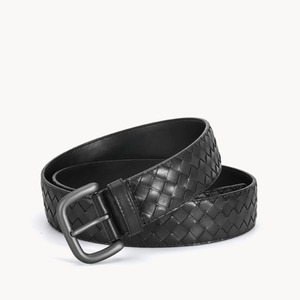 OEM Luxury Men's Casual Polo Belt Square Buckle Solid <b>Silver</b> Finish Customizable Color Size Lightweight Comfortable Cow Hide - Product Image 2