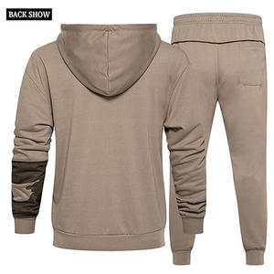 Conjunto Deportivo de 2 Piezas de Felpa de Algodón Sólido Vintage Personalizado para Hombre, Sudadera con Capucha y Pantalones Deportivos para Gimnasio y Fitness, Tallas Grandes, Invierno - Product Image 2