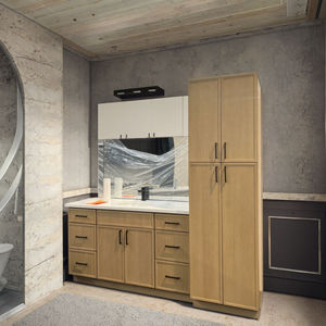 Gabinete clásico de calidad de tocador de baño de roble blanco con fregadero fabricado por Premium Furniture Company para uso en la cocina - Product Image 6