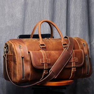 Nouveauté Sac de voyage en cuir véritable pour homme de luxe Écologique Grande fermeture éclair Léger Haute qualité Organisateur pour l'extérieur - Product Image 1