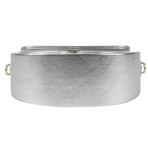 Fashion Women's Metallic Silver Semi Circle <b>Mini</b> Handbag with Adjustable Shoulder Strap Design Perfect for Evening Party Styling - Product Image 5
