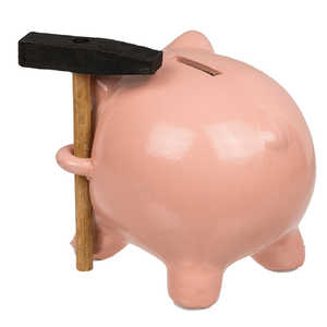 Tirelire cochon miniature de haute qualité en vinyle avec marteau, motif numérique élégant, pour économiser de l'argent ou comme cadeau - Product Image 1