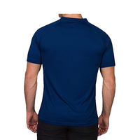 Camisa de Golf Casual de Manga Corta para Hombre, Personalizable, de Color Sólido, con Botones, Cuello Tipo Blade, Transpirable, Tejido de Punto de Poliéster/Algodón