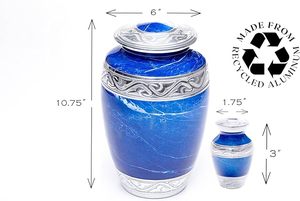 Handmade <b>Large</b> Adult Mosaic Aluminium Glass Cremation <b>Urn</b> Unique Funerals Supply With Individual Tiles Applied Burial - Product Image 3