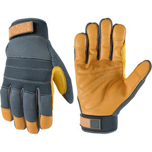 Gants en cuir noir pour hommes, gants de cyclisme chauds pour l'hiver, compatibles avec les écrans tactiles, pour la conduite en plein air, doublure imperméable et chaude - Product Image 6