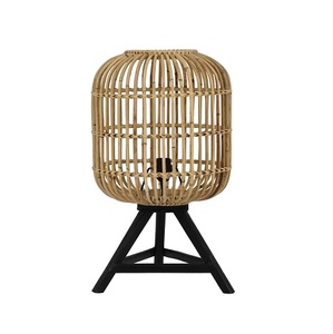 Rattan Lamp Shade customized design desk lamp metal <b>decorative</b> Rattan table lamp and <b>lighting</b> with creative weaved design - Product Image 1