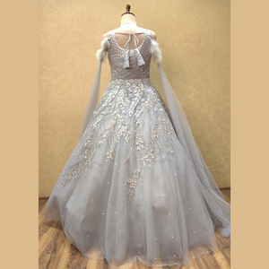 Nouvelle magnifique robe grise espagnole Heavy Handcrafted Beats and Sequin Detailing Crafted for all Occasions From India prix de gros - Product Image 4