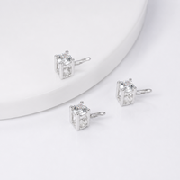 Support de pendentif en argent sterling 925 à quatre griffes, cadre ouvert, pour pierres de 5 mm et 7,3 mm, 0,22 g, composants de bijouterie