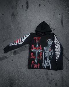 Custom Manufacturers Streetwear Vintage French Terry Drop Shoulder Oversize Acid Wash Zip up Dtg Printing Rhinestone Hoodies Men - Product Image 6