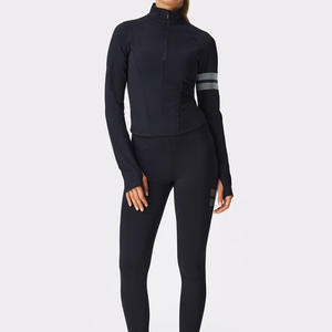 <b>Women's</b> Spring Short Sleeve Half Zip Running <b>Jacket</b> Four-Way Stretch Spandex/Nylon Warm Slim Fit Yoga Sportswear Plus Size - Product Image 6