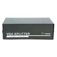 Répartiteur vidéo VGA métallique 4 ports 200 MHz 1600x1280P, amplificateur 1 entrée 4 sorties et commutateur audio-vidéo pour TV et ordinateur portable