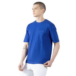 High Quality Durable Men's Custom Lightweight 100% Cotton Front Logo <b>Pocket</b> T-<b>Shirt</b> Breathable for Summer & Winter Layering - Product Image 3