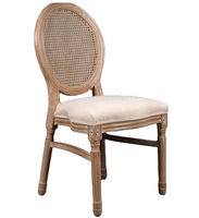 Banquet en bois à dos ovale empilable Offre Spéciale événements louis chaise mariage avec coussin blanc