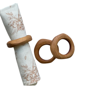 Anneaux de serviette en bois sculptés à la main de qualité créative décor de table naturel pour événement ou occasion spéciale réglage de table en vente - Product Image 1