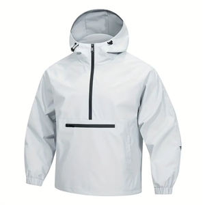 Chaqueta informal de estilo callejero, ajuste holgado, producto de la mejor calidad, ropa de hombre, chaqueta deportiva con capucha y media cremallera a prueba de viento - Product Image 3