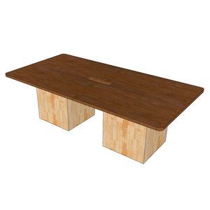 Contemporary Minimalist Rectangular Meeting <b>Table</b> 240x120cm with Rubber Wood Legs for Conference Room & Hotel (BH68008) - Product Image 5