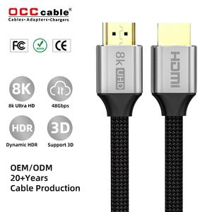 Câble HDMI 8K 2.1 ultra haute vitesse 48 Gbps 10K 8K60 4K120 HDR ARC Ethernet VRR ALLM Câble HDMI tressé en aluminium pour téléviseur 8K Moniteur - Product Image 1