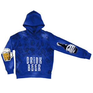 Sudaderas con Capucha Extra Grandes con Cierre y Forro Polar Vintage de Invierno con Impresión Digital de Logotipo Personalizado, 100% Algodón Ecológico - Product Image 1