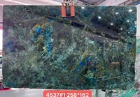 Dalles de granit labradorite Lemurian rétroéclairées, pierre bleue Bahia, dalle de marbre de Madagascar pour projet mural d'hôtel