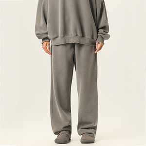 Men Fleece Cotton Vintage <b>Oversize</b> Sweat Pant Set Custom Heavyweight Wide Leg Acid Wash Distressed Baggy Joggers <b>Sweatpants</b> - Product Image 1