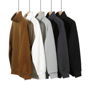 Pull d'hiver pour homme, épais et chaud, décontracté, coupe ajustée, manches longues, col montant, t-shirts, 400g, polaire, sweat à capuche - Product Image 2