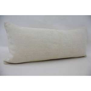 Oreiller en laine beige 16x36 pouces coussin de style Kantha imprimé floral et feuille vintage en soie tissée avec motif carré - Product Image 3